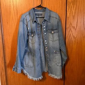 Maurices fringe Jean jacket distressed